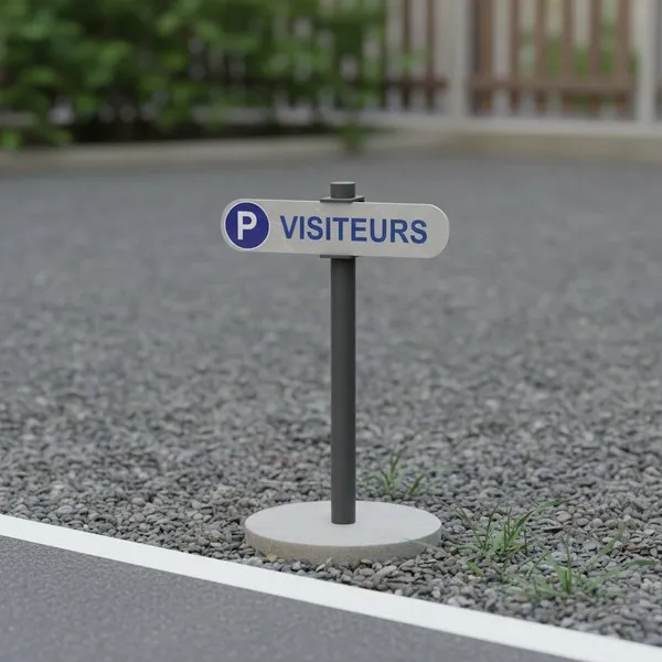 Plaque parking visiteurs extérieure 500x110mm – 5mm, disponible