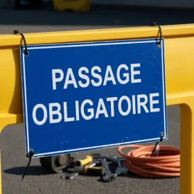 Panneau Passage obligatoire – Panneau directionnel