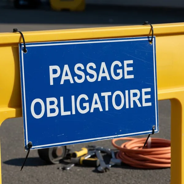 Panneau Passage obligatoire – Panneau directionnel