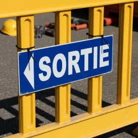 Panneau Sortie à Gauche | Flèche Orientation Sécurité