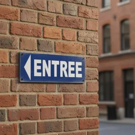 Panneau signalétique entrée à gauche directionnelle pour accès
