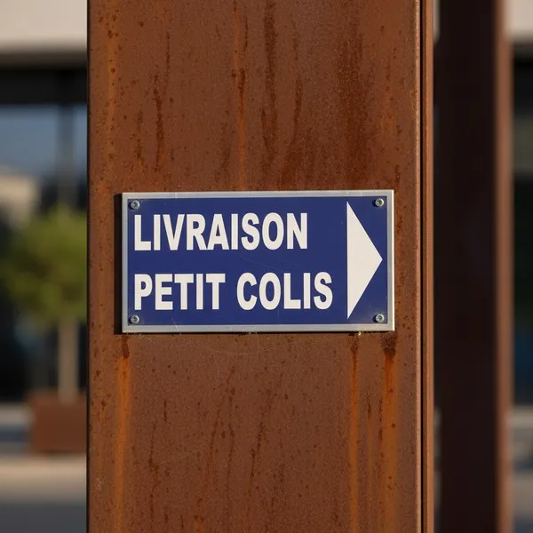 Panneau livraison petit colis à droite – Signalétique Bureau