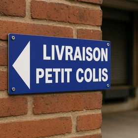 Panneau livraison petit colis à gauche – Signalétique Bureau