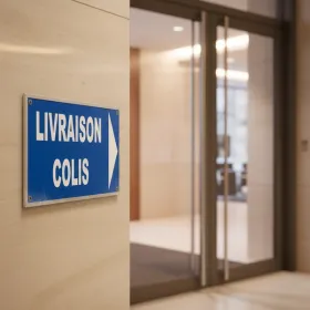 Panneau Livraison colis à droite – Signalétique Bureau