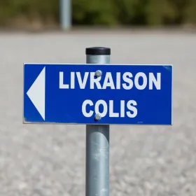 Panneau livraison colis à gauche – Signalétique Bureau