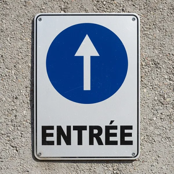 Panneau direction entrée accès bâtiment – Signalétique extérieure
