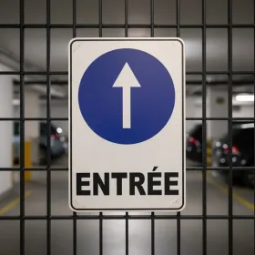 Panneau direction entrée accès bâtiment – Signalétique extérieure