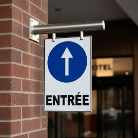 Panneau signalétique directionnelle Entrée avec flèche