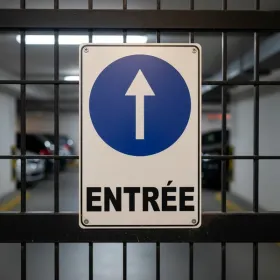 Panneau Entrée avec flèche pour hall et accès bâtiment