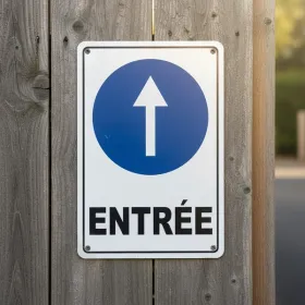 Panneau Entrée avec flèche pour hall et accès bâtiment