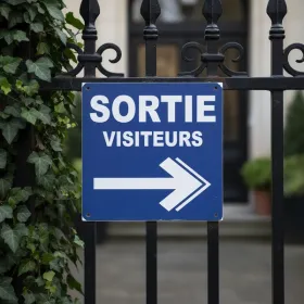 Panneau sortie visiteurs droite – Panneau directionnel