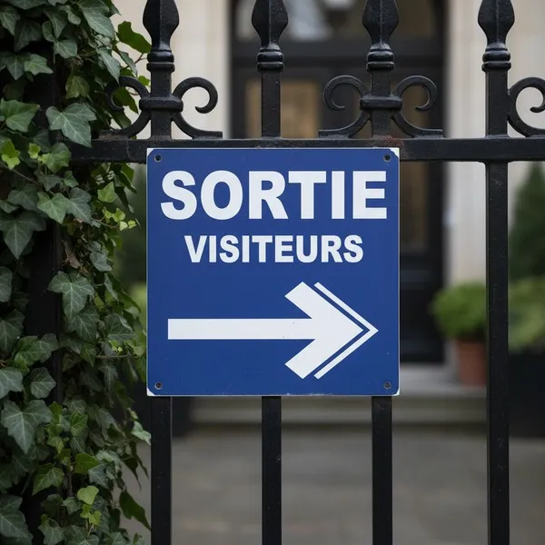 Panneau sortie visiteurs droite – Panneau directionnel