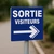 Panneau sortie visiteurs droite – Panneau directionnel