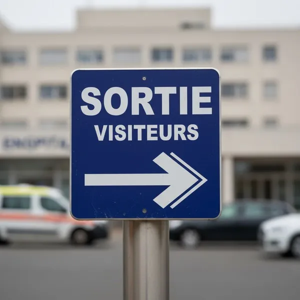 Panneau sortie visiteurs droite – Panneau directionnel