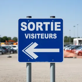 Panneau sortie visiteurs gauche – Panneau directionnel