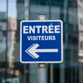 Panneau entrée visiteurs gauche – Panneau directionnel