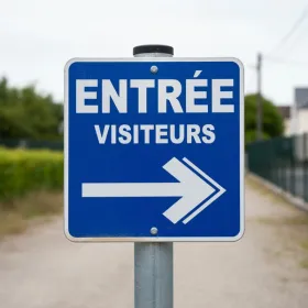Panneau entrée visiteurs droite – Panneau directionnel