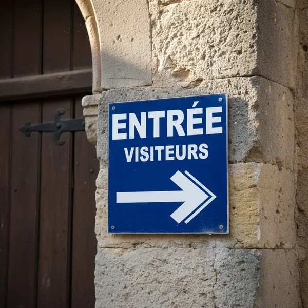 Panneau entrée visiteurs droite – Panneau directionnel