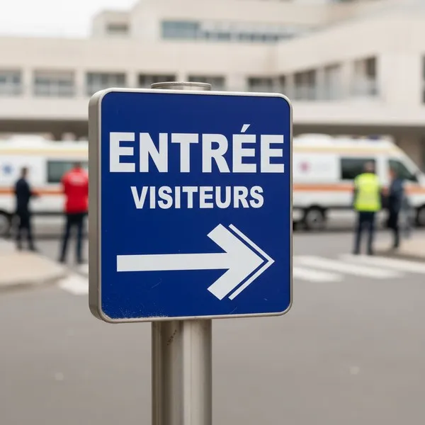 Panneau entrée visiteurs droite – Panneau directionnel