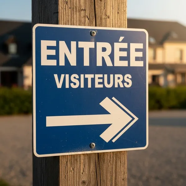 Panneau entrée visiteurs droite – Panneau directionnel