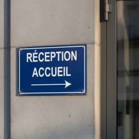 Panneau Réception accueil hôtel, restaurant, gîte - Signalétique