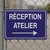 Panneau signalétique Réception atelier flèche droite