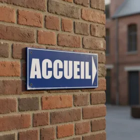 Panneau signalétique Accueil flèche droite PVC intérieur/extérieur