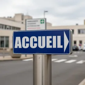 Panneau signalétique Accueil flèche droite PVC intérieur/extérieur