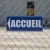 Panneau signalétique Accueil flèche gauche directionnelle