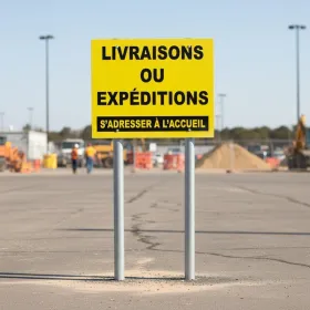 Panneau livraison accueil – Signalétique parking professionnelle