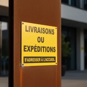 Panneau livraison accueil – Signalétique parking professionnelle
