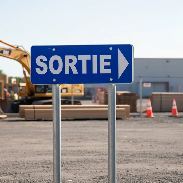 Panneau sortie à droite flèche directionnelle signalétique PVC