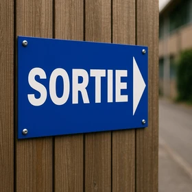 Panneau sortie à droite flèche directionnelle signalétique PVC