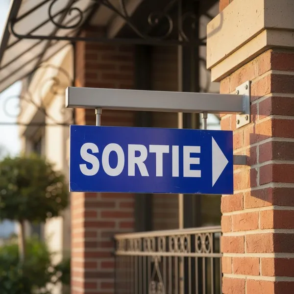 Panneau sortie à droite flèche directionnelle signalétique PVC