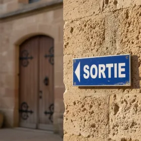 Panneau sortie de secours flèche gauche – sécurité incendie
