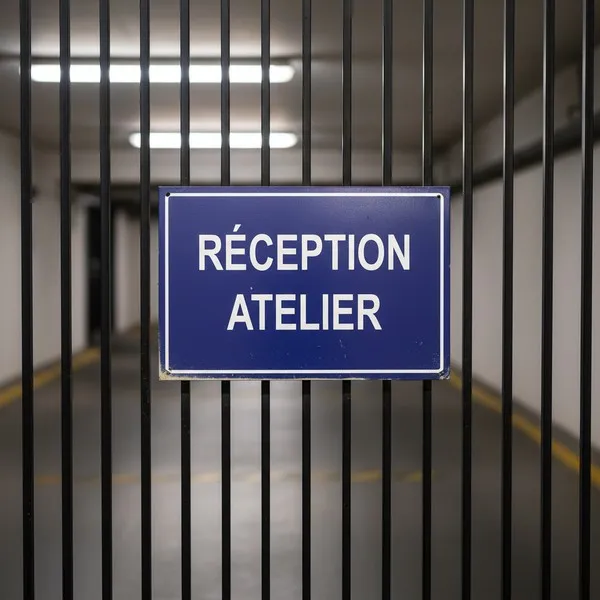 Panneau signalétique Réception atelier : Entrée et accueil (59 caractères)