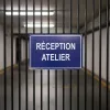 Panneau signalétique Réception atelier : Entrée et accueil (59 caractères)