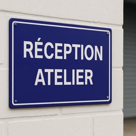 Panneau signalétique Réception atelier : Entrée et accueil (59 caractères)