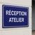 Panneau signalétique Réception atelier : Entrée et accueil (59 caractères)