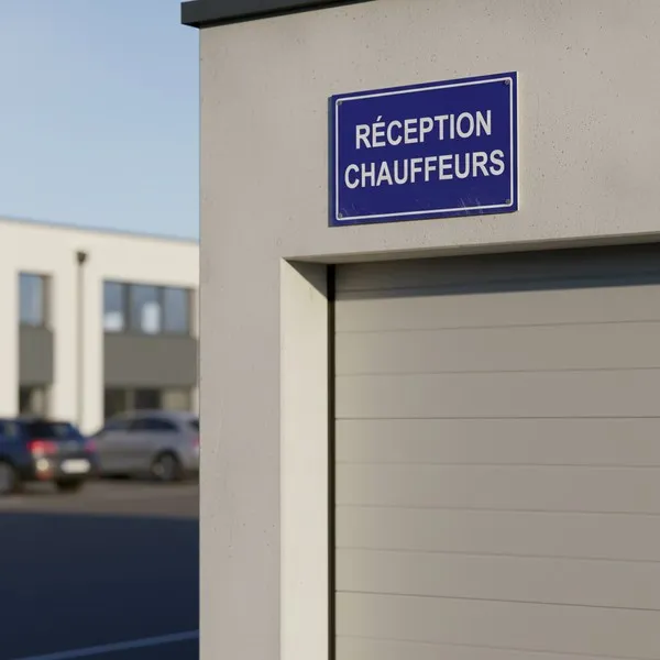Panneau signalétique Réception chauffeurs zone de livraison