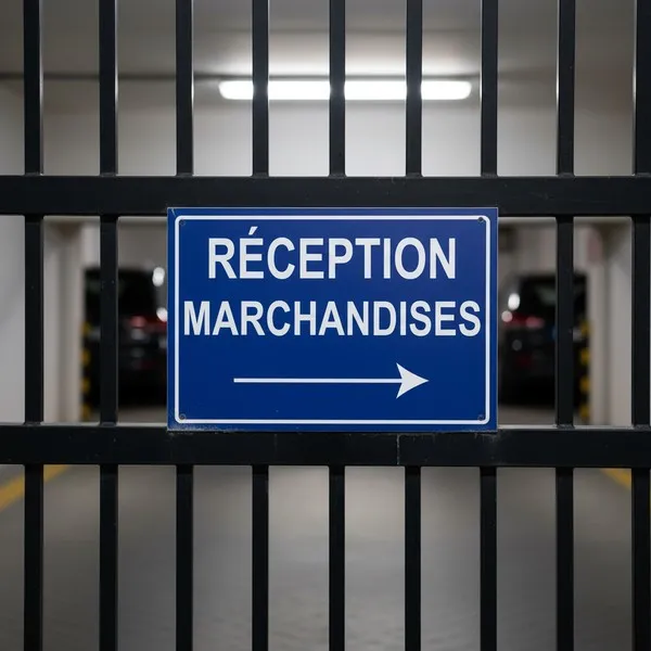 Réception Marchandises | Panneau Flèche Droite Entreprise