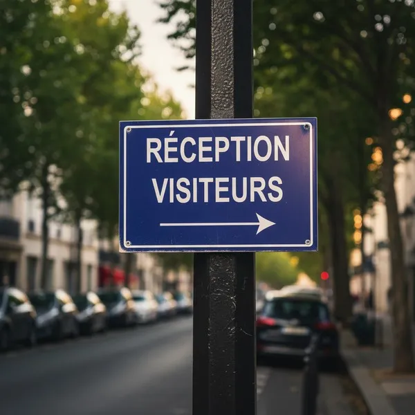 Panneau signalétique réception flèche droite – Accueil entreprise
