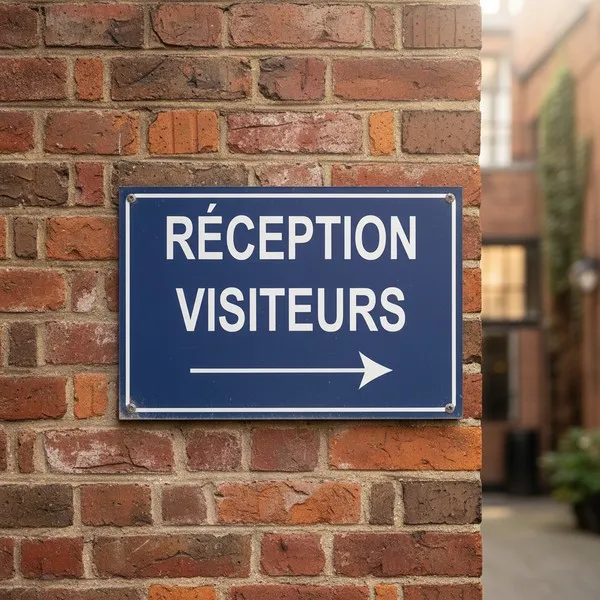Panneau signalétique réception flèche droite – Accueil entreprise