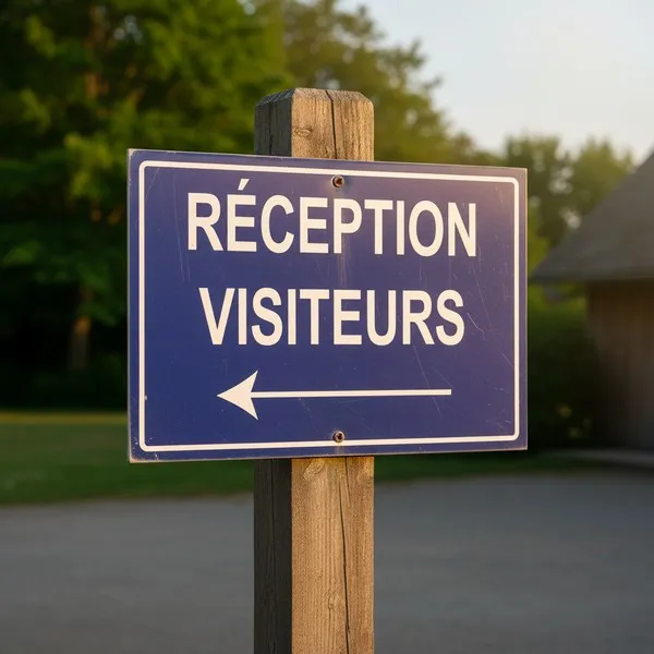 Panneau Réception visiteurs à gauche – Signalétique Bureau