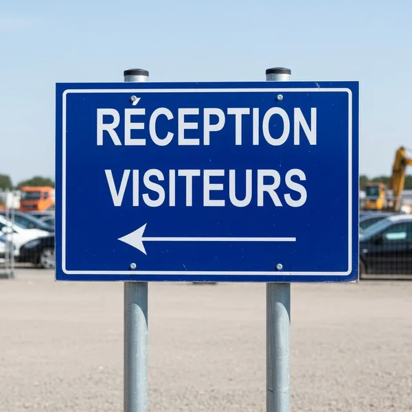 Panneau Réception visiteurs à gauche – Signalétique Bureau