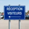 Panneau Réception visiteurs à gauche – Signalétique Bureau