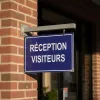 Panneau signalétique Accueil visiteurs pour entrée d’entreprise
