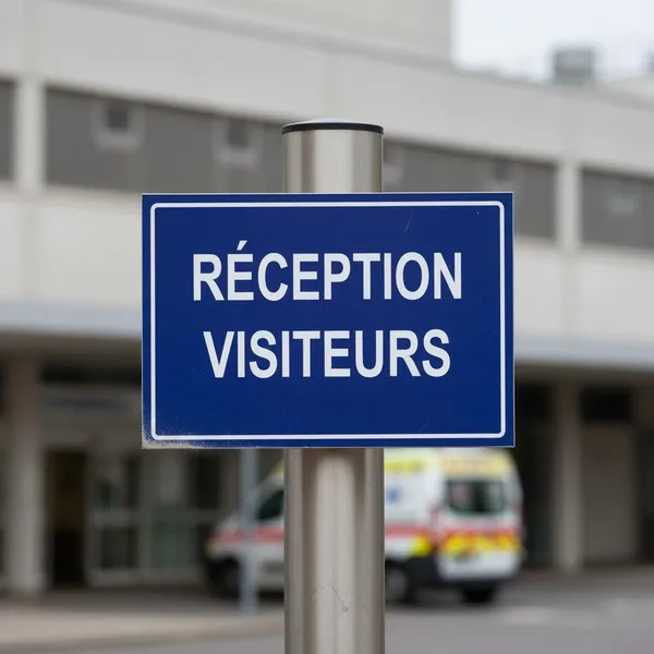 Panneau signalétique Accueil visiteurs pour entrée d’entreprise