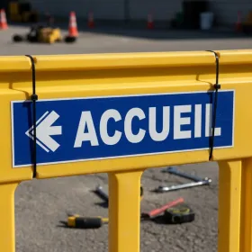 Panneau signalétique Accueil flèche gauche – Orientation entrée
