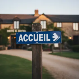 Panneau Signalétique Intérieur Accueil Flèche Droite